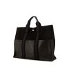 Sac cabas Hermès Toto Bag - Reporter en toile noire et cuir noir - 00pp thumbnail