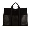 Sac cabas Hermès Toto Bag - Reporter en toile noire et cuir noir - 360 thumbnail