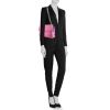 Bottega Veneta Olimpia medium model handbag in pink intrecciato leather - Detail D1 thumbnail