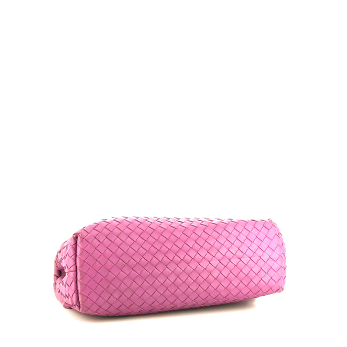 Sac à main Bottega Veneta Olimpia moyen modèle en cuir intrecciato rose - Detail D5