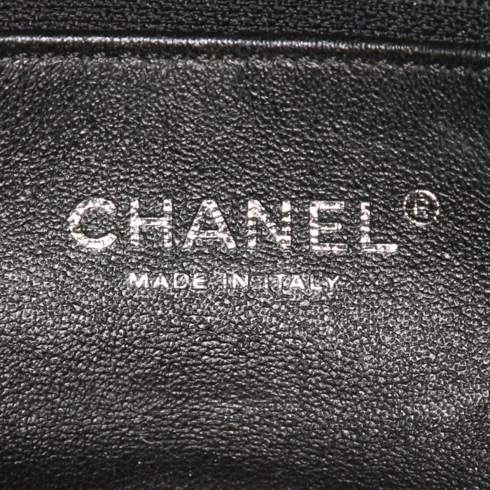 Borsa Chanel Timeless in pelle trapuntata nera e pelle intrecciata nera - Detail D4