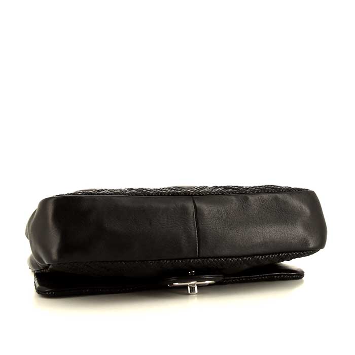 Borsa Chanel Timeless in pelle trapuntata nera e pelle intrecciata nera - Detail D5