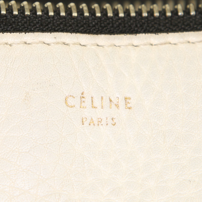 Borsa Celine Edge in pelle martellata bianca e nera - Detail D3