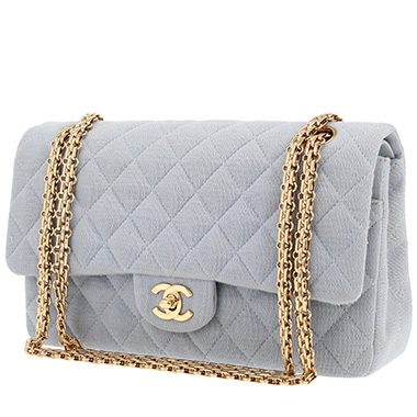 Sac à main Chanel  Timeless Classic en toile matelassée bleue