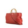 Gucci Bamboo large model handbag in red grained leather - 00pp thumbnail