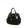 Prada Gaufre shoulder bag in black quilted canvas and black leather - 00pp thumbnail