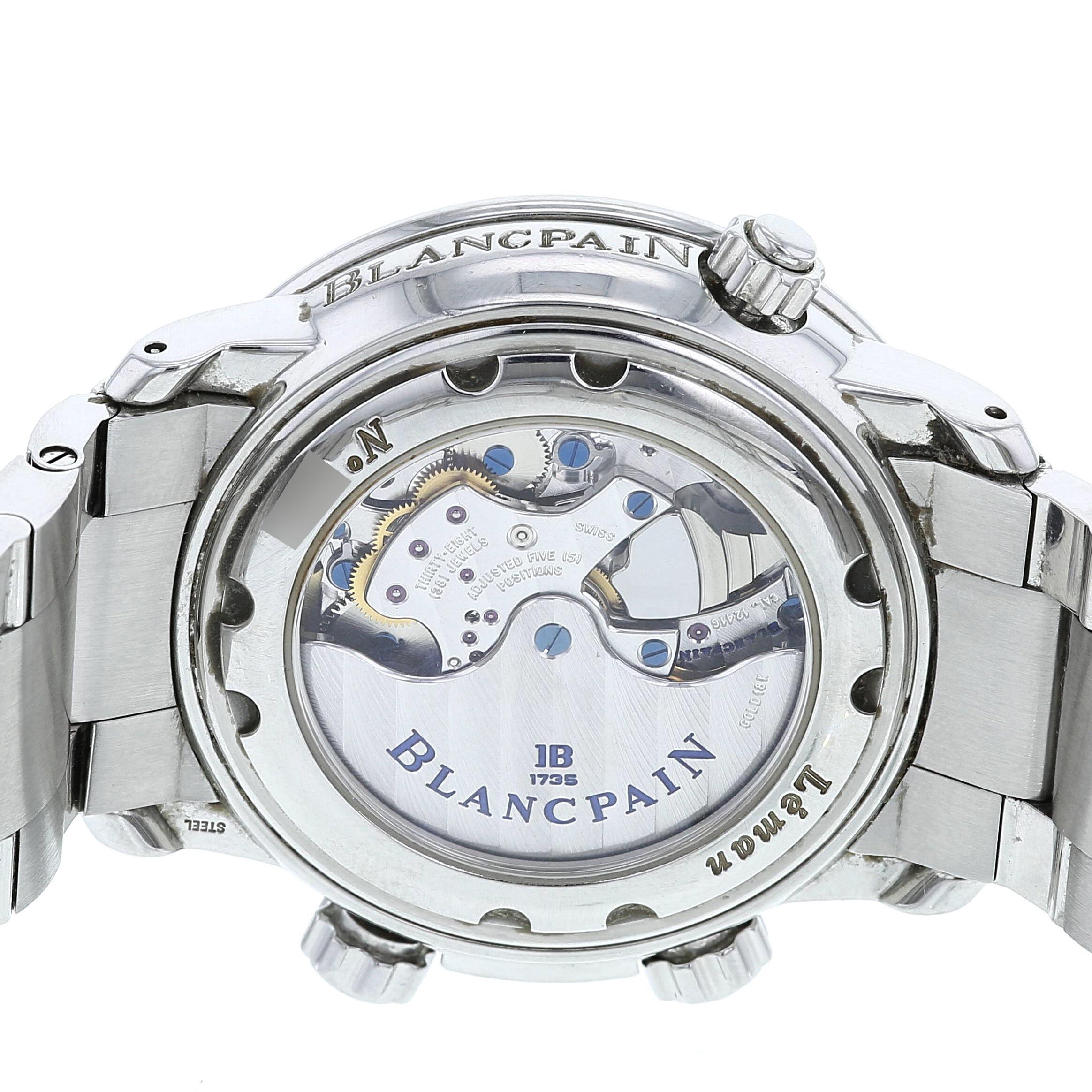 Montre Blancpain Leman Gmt Alarm en acier Ref : 2041 Vers 2013 - Detail D1