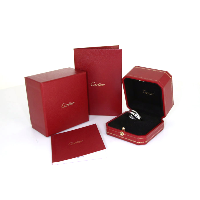 Cartier Trinity medium model ring in white gold and ceramic, size 64 - Detail D2