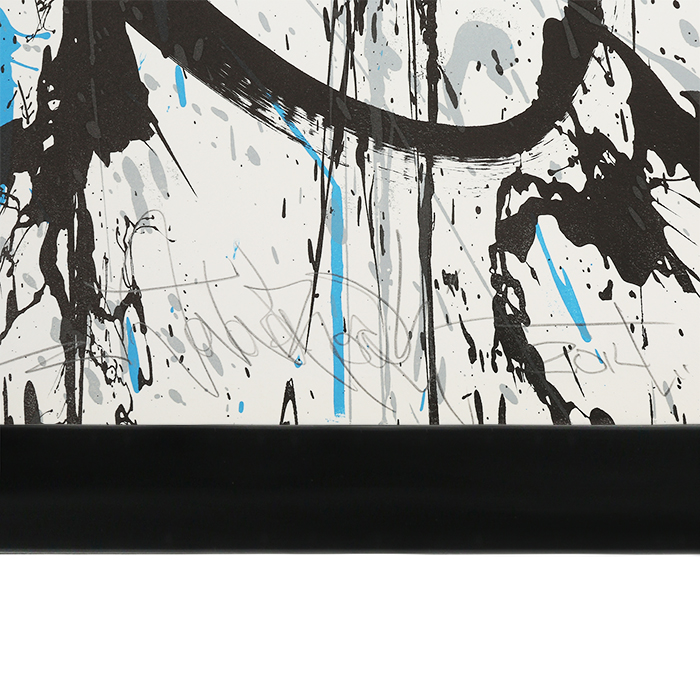 JonOne, "Blue drips", lithographie en couleurs sur papier, signée, numérotée, datée et encadrée, de 2014 - Detail D1