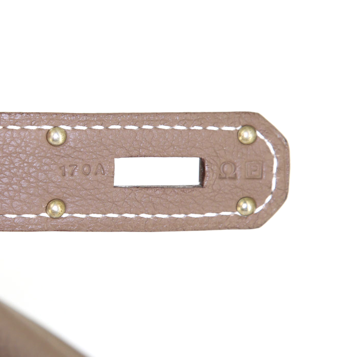 Hermes Birkin Shoulder handbag in etoupe togo leather - Detail D4