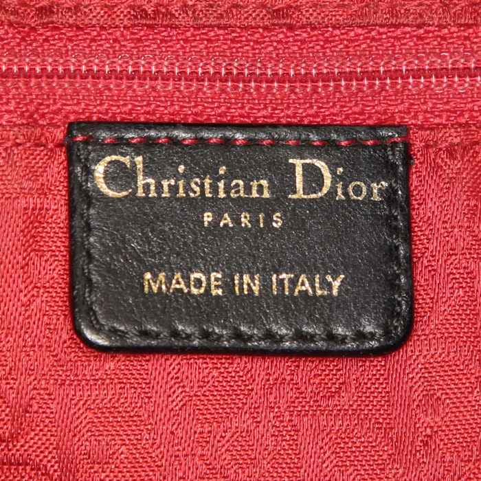 Dior Vintage handbag in black leather cannage - Detail D3