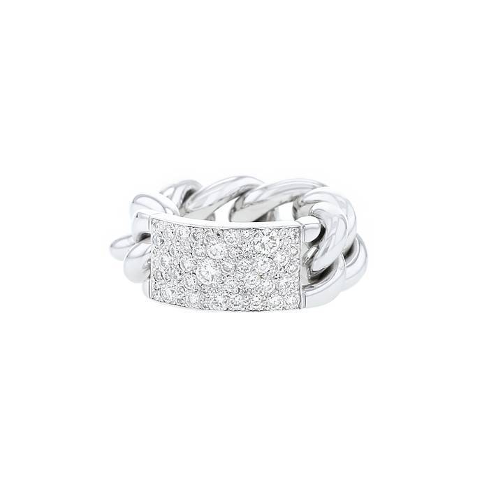 Flexible Dior Gourmette large model ring in white gold and diamonds - 00pp