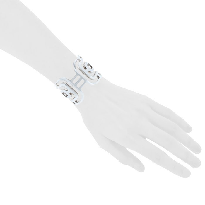 Bracelet manchette Hermès Arcane en argent - Detail D1