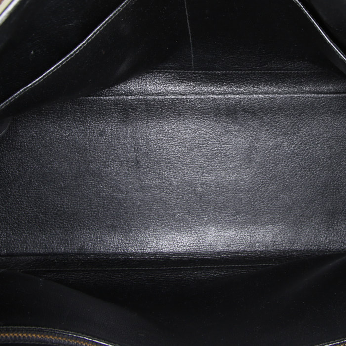 Hermes Kelly 40 cm handbag in black togo leather and gold leather - Detail D2
