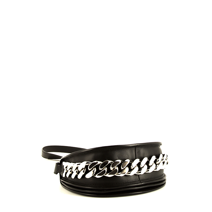 Bolso bandolera Givenchy Infinity en cuero liso negro - Detail D4