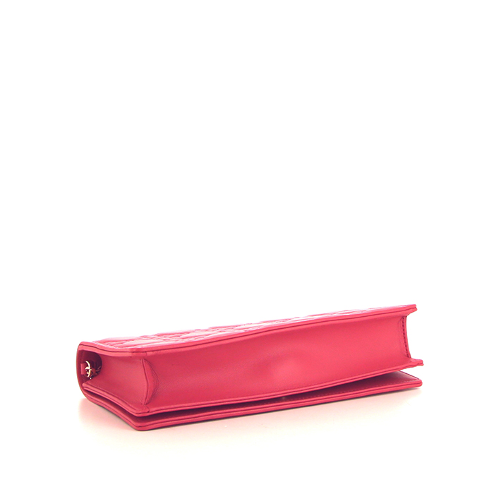 Dior Wallet on Chain shoulder bag in pink leather cannage - Detail D4