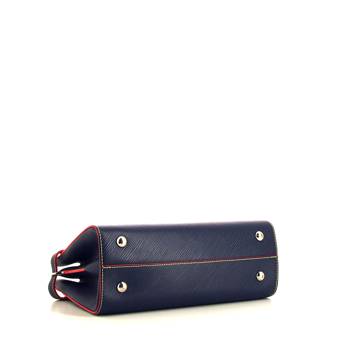 Borsa Louis Vuitton Twist in pelle Epi blu e rossa - Detail D5