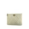 Chanel 19 pouch in silver quilted canvas - 00pp thumbnail