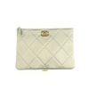 Chanel 19 pouch in silver quilted canvas - 360 thumbnail