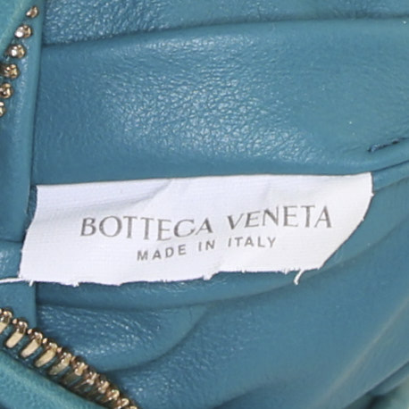 Sac à main Bottega Veneta Jodie en cuir intrecciato bleu - Detail D3