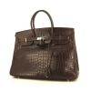 Hermes Birkin 35 cm handbag in brown porosus crocodile - 00pp thumbnail
