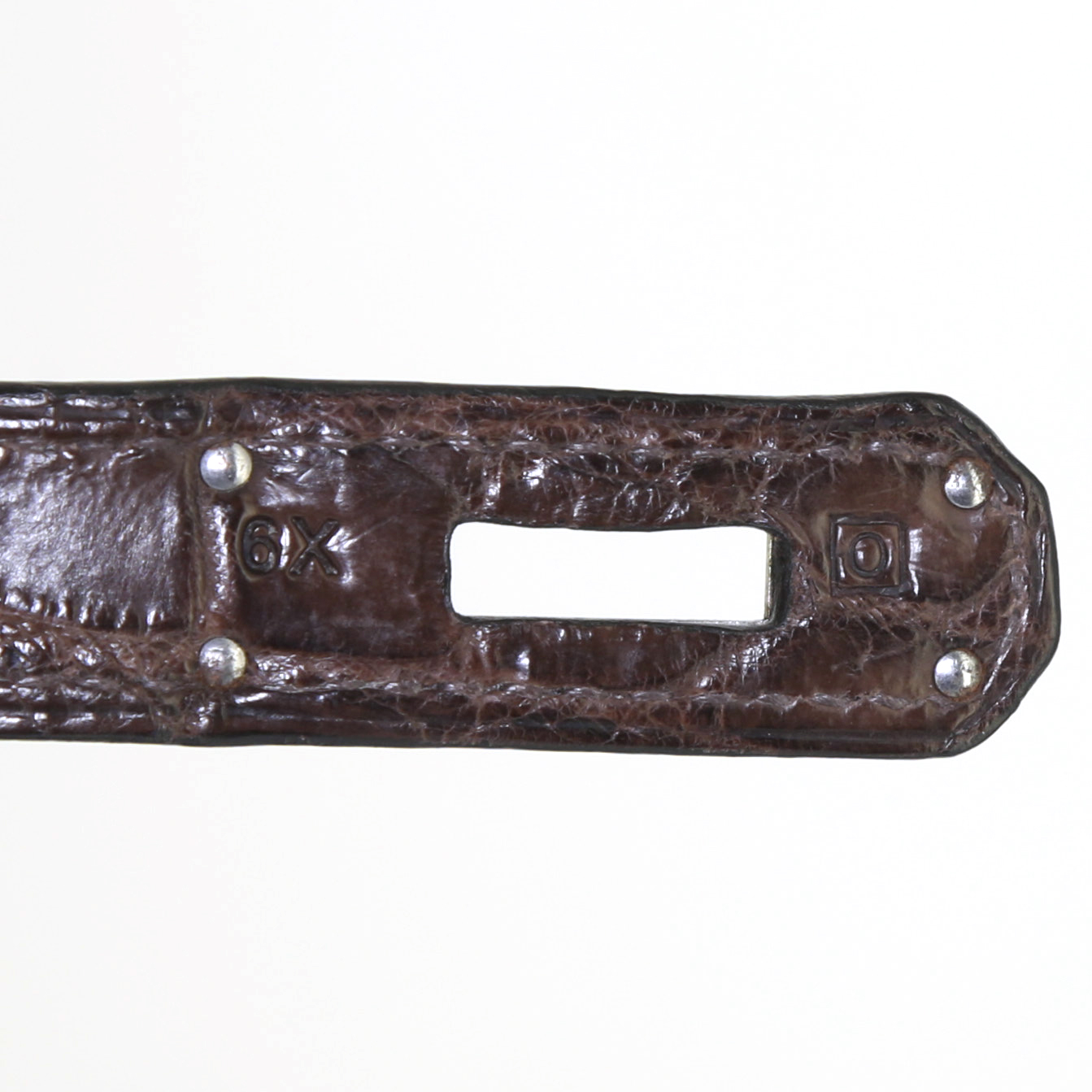 Hermes Birkin 35 cm handbag in brown porosus crocodile - Detail D4