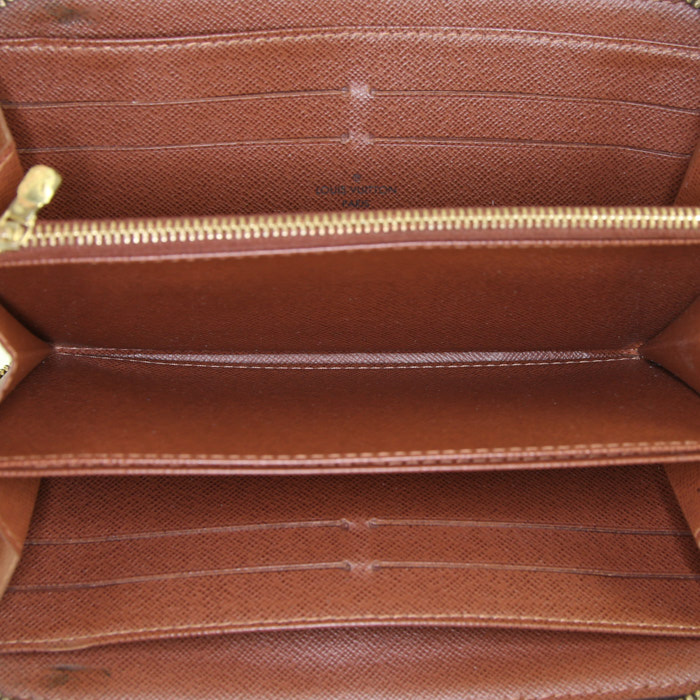 Billetera Louis Vuitton Zippy en lona Monogram revestida marrón - Detail D2