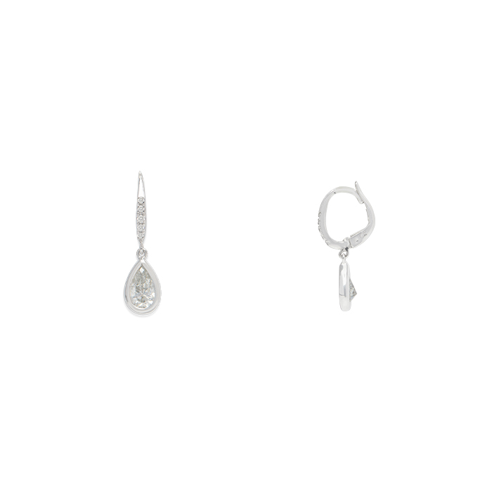 Paire de boucles d'oreilles en or blanc et diamants (2 x 0,50 carat) - 00pp