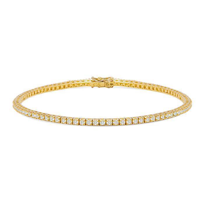 Bracelet in yellow gold and diamonds (1,06 carat)