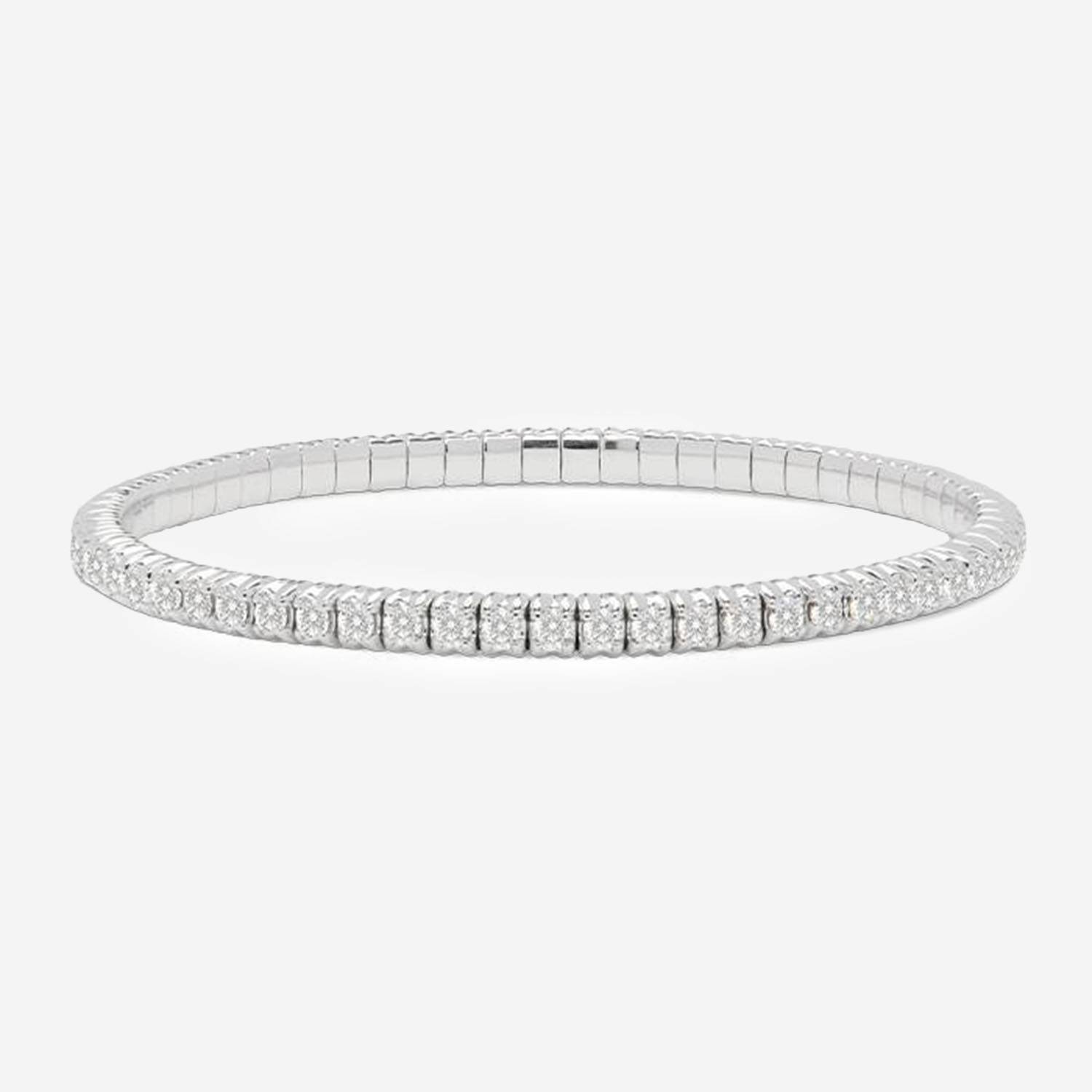 Half-flexible bracelet in white gold and diamonds (2,77 carats)