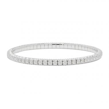 Bracelet semi-souple en or blanc et diamants (2,77 carats)