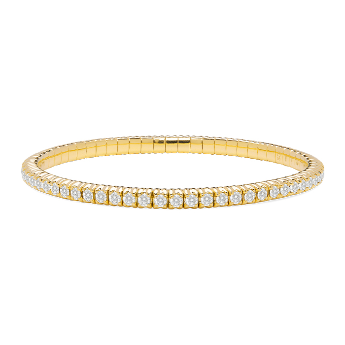 Bracelet semi-souple en or jaune et diamants (2,77 carats) - 00pp