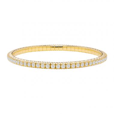 Bracelet semi-souple en or jaune et diamants (2,77 carats)