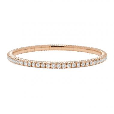 Bracelet semi-souple en or rose et diamants (2,77 carats)