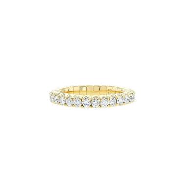 Alianza semiflexible en oro amarillo y diamantes (1,19 quilate)