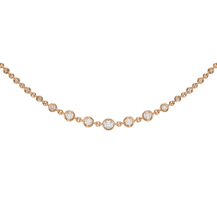 Collana lunga in oro rosa e diamanti (3,14 carati) - Detail D2