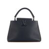 Louis Vuitton  Capucines MM handbag  in navy blue leather taurillon clémence  and pink piping - 360 thumbnail