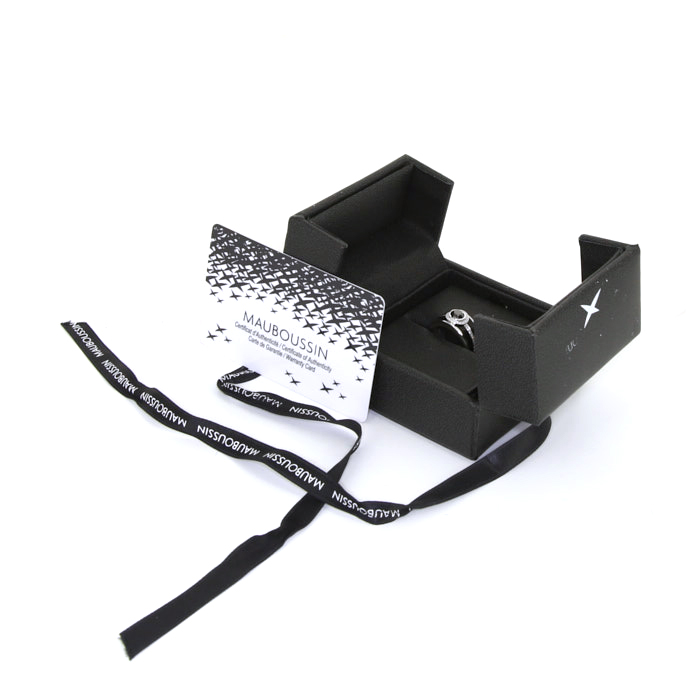 Anello Mauboussin L'Œuvre Noire in oro bianco,  lacca nera e diamanti - Detail D2