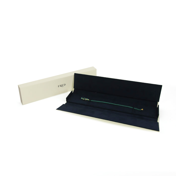 Fred Force 10 medium model bracelet in yellow gold,  enamel and nylon - Detail D2