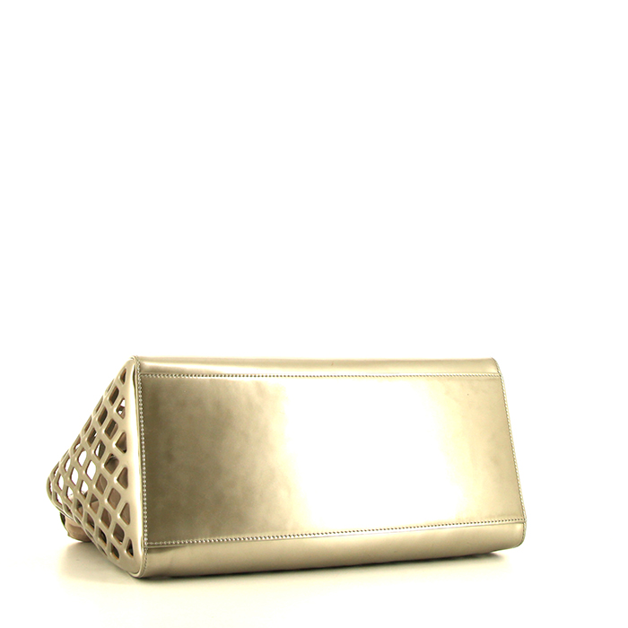 Bolso Cabás Louis Vuitton Jelly en charol marrón dorado - Detail D4