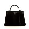 Hermès  Kelly 35 cm handbag  in black Everkcalf leather  and black foal - 360 thumbnail