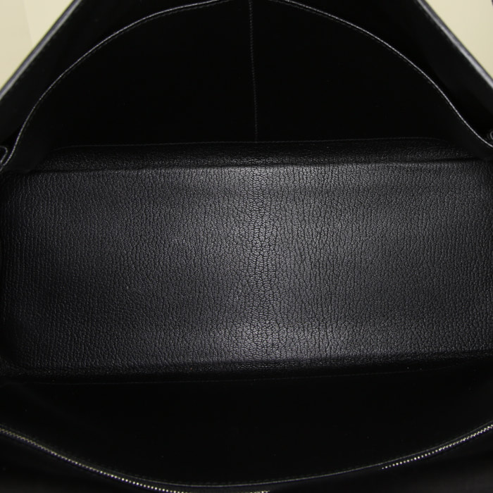 Borsa Hermès  Kelly 35 cm in pelle Everkcalf nera e puledro nero - Detail D3