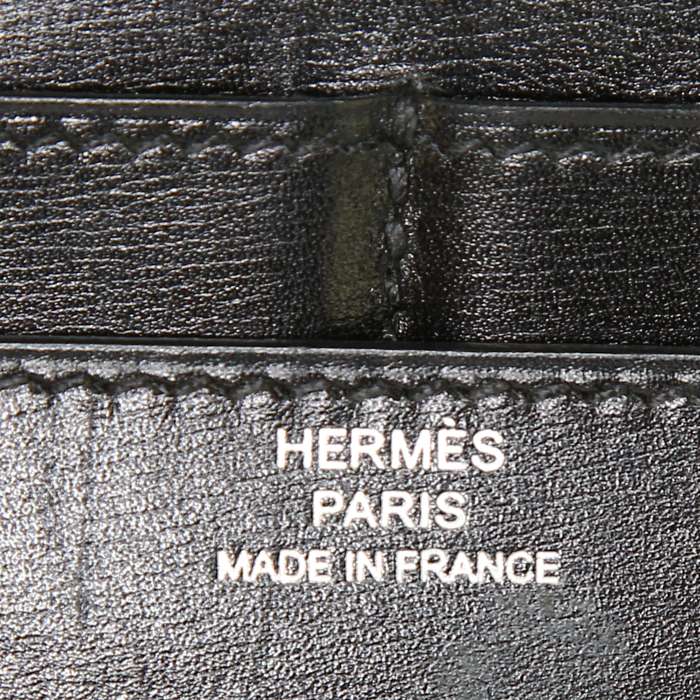 Billetera Hermes Constance en cuero box negro - Detail D2