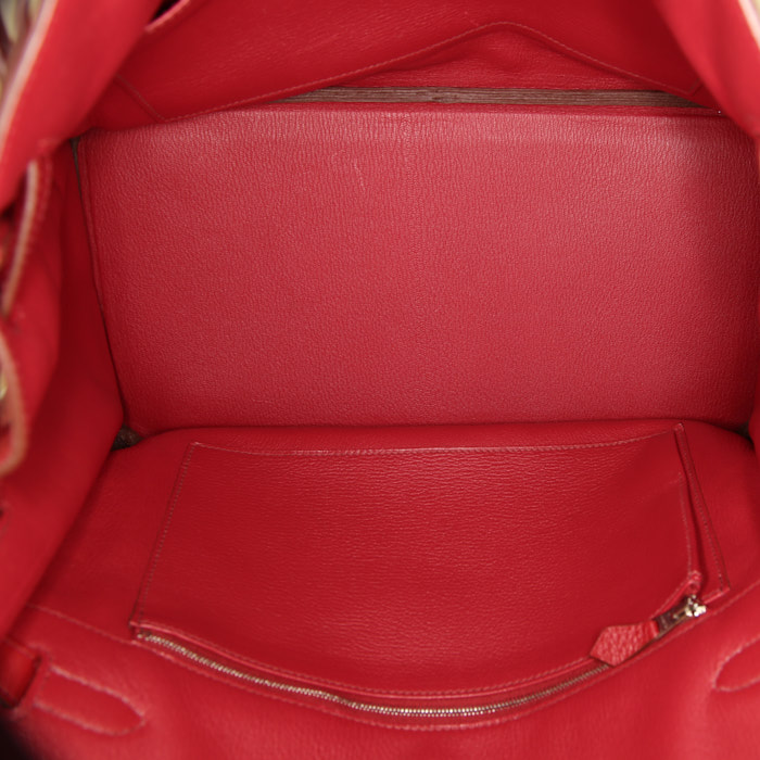 Borsa Hermes Birkin 35 cm in pelle togo rossa - Detail D2