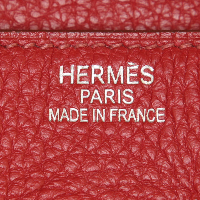 Borsa Hermes Birkin 35 cm in pelle togo rossa - Detail D3