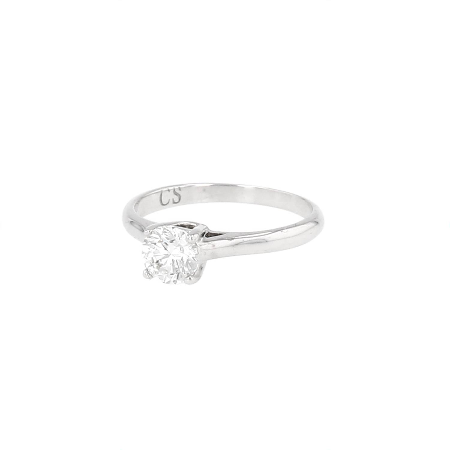 Pre-owned white gold solitaire ring with a 0.72 carat diamond Pre-owned white gold solitaire ring with a 0.72 carat diamond