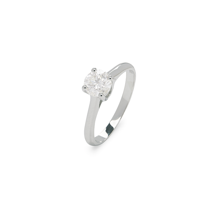 Solitaire ring in white gold and in diamond (0.72 carat) - Detail D1