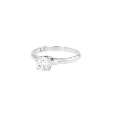 Solitaire ring in white gold and in diamond (0.72 ct)