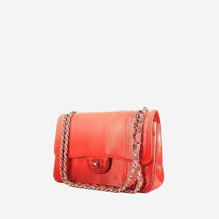 Chanel  Timeless Jumbo handbag  in pink and red shading  python