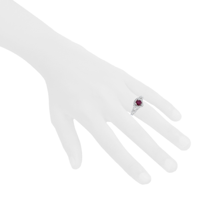 Mauboussin Dream and Love ring in white gold,  diamonds and ruby - Detail D1